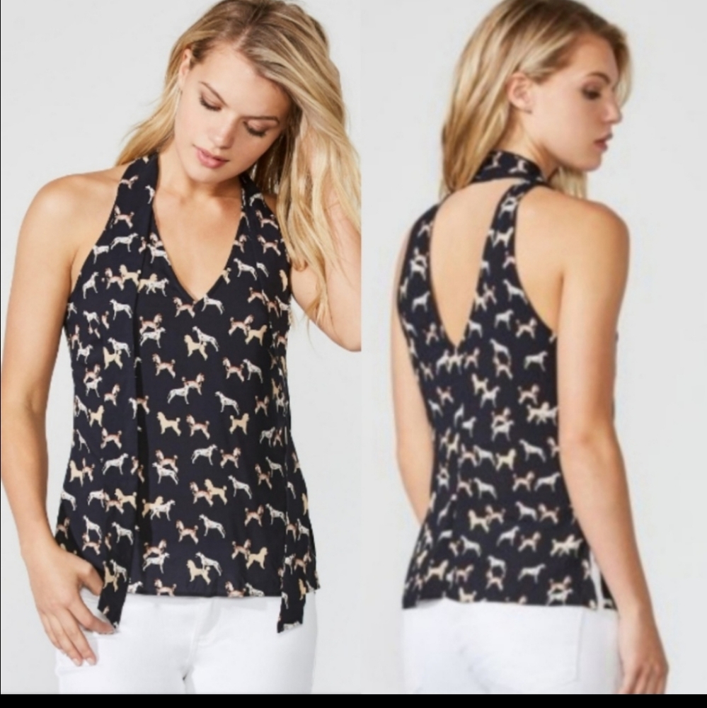 Bailey 44 dog print Sleeveless Top made in USA